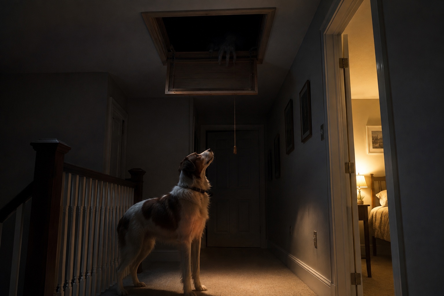 Editorial recreation of the Why Do Attic Hatches Open By Themselves? story, image 3.