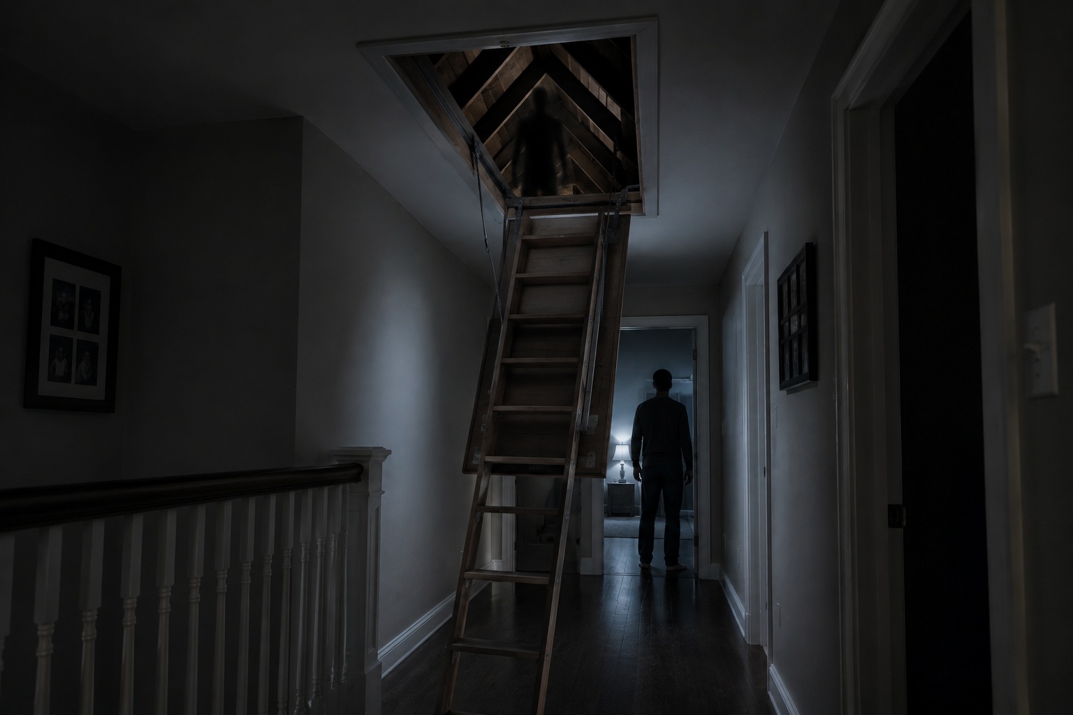 Editorial recreation of the Why Do Attic Hatches Open By Themselves? story, image 4.