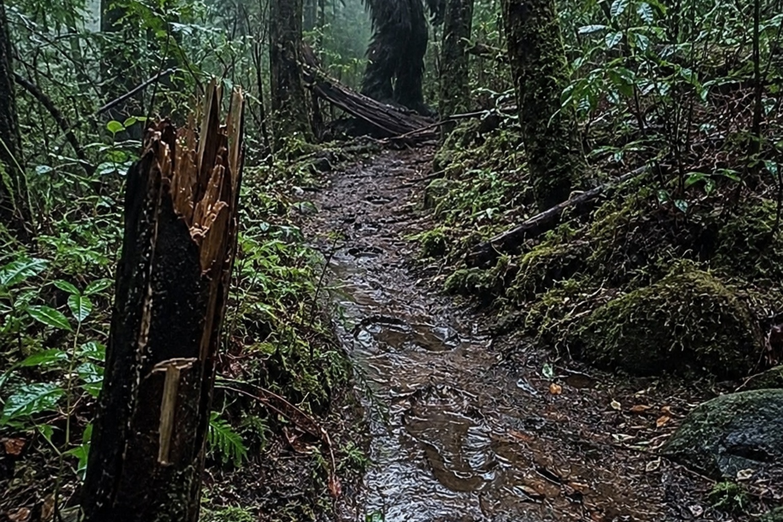 Editorial recreation of the Why Do Bigfoot Witnesses Smell Wet Fur Before They See Tracks? story, image 1.