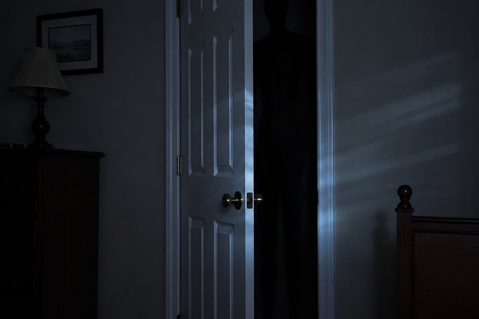 Editorial recreation of the Why Do Closet Doors Open After Midnight? story, image 1.