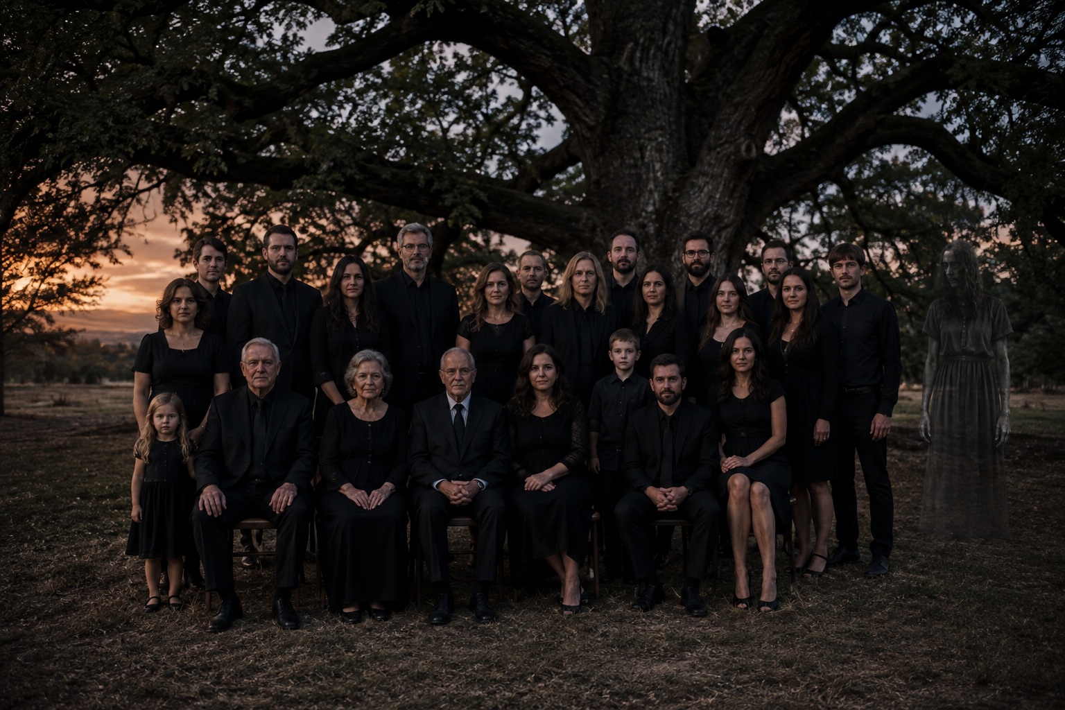 Editorial recreation of the Why Do Family Photos Show One Extra Person After A Funeral? story, image 1.