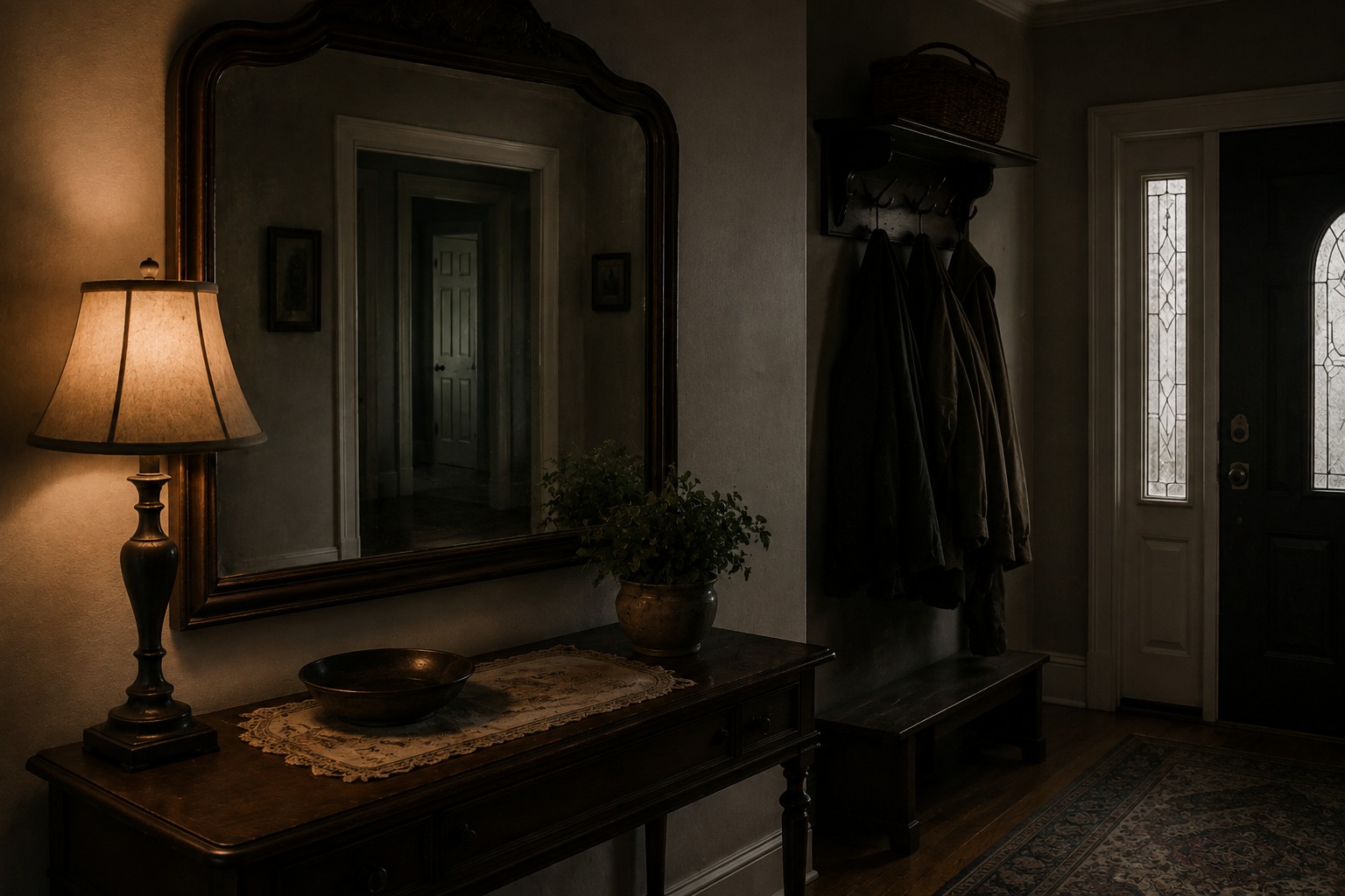 Editorial recreation for Why Do Mirrors Look Wrong In Dark Hallways?, image 3.