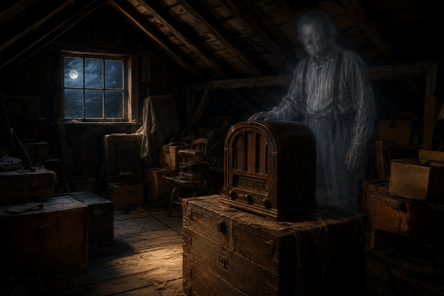 Editorial recreation of the Why Do Old Radios Repeat A Family Voice After Midnight? story, image 1.