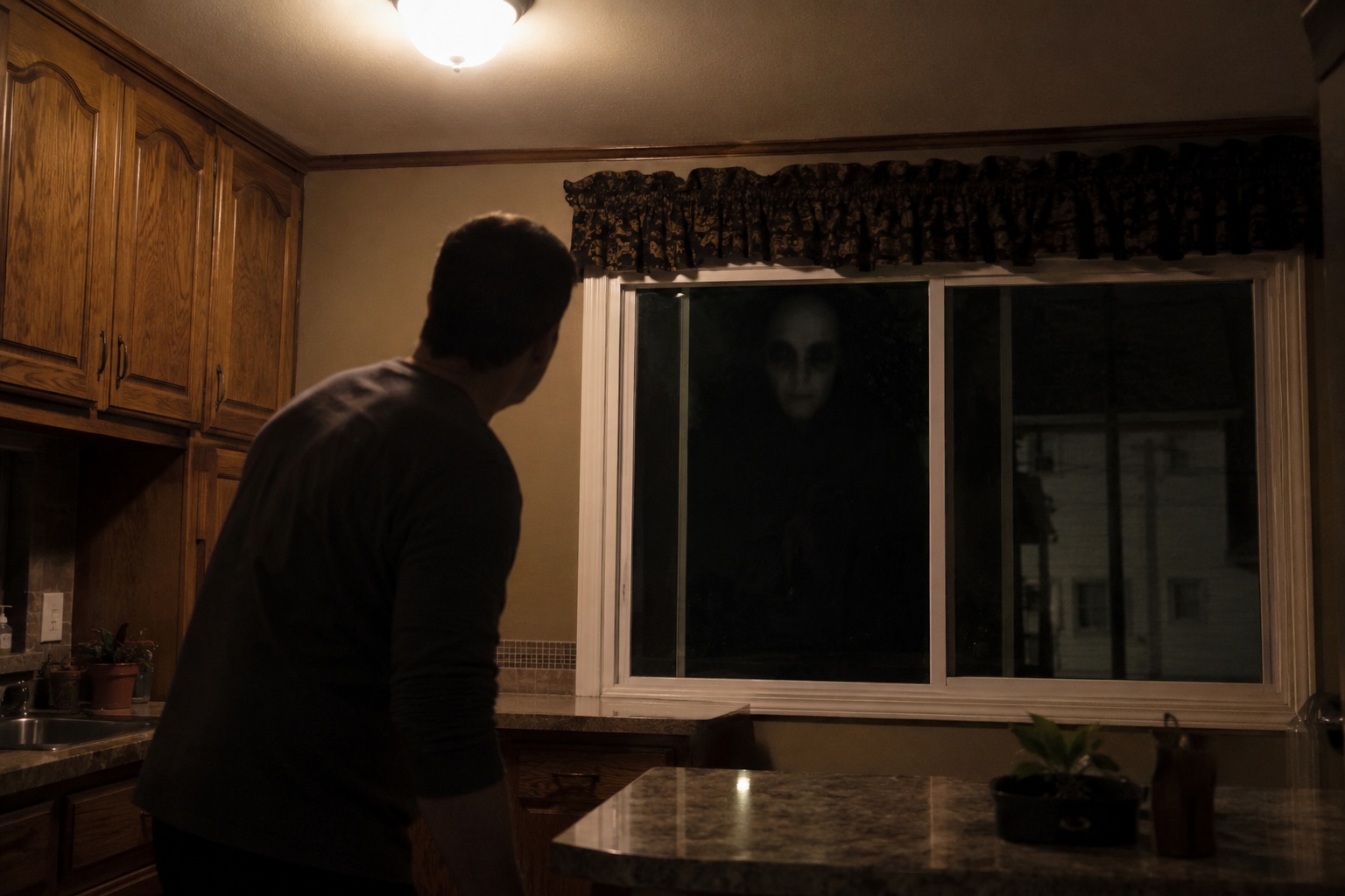 Editorial recreation of the Why Do People See Faces In Dark Windows After Midnight? story, image 1.
