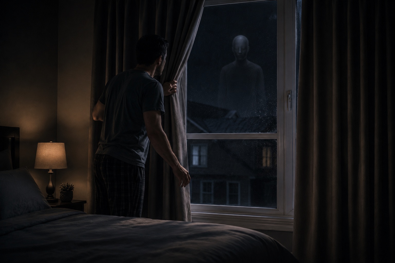 Editorial recreation of the Why Do People See Faces In Dark Windows After Midnight? story, image 4.
