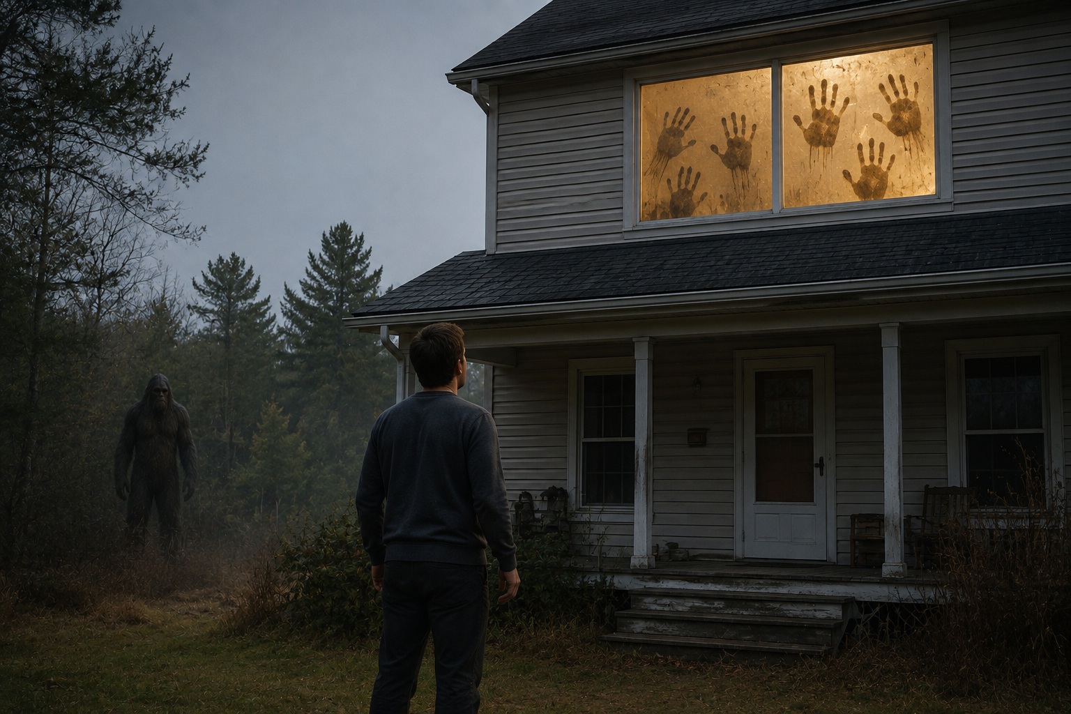 Editorial recreation of the Why Do Second-Story Windows Get Muddy Handprints In Bigfoot Stories? story, image 2.