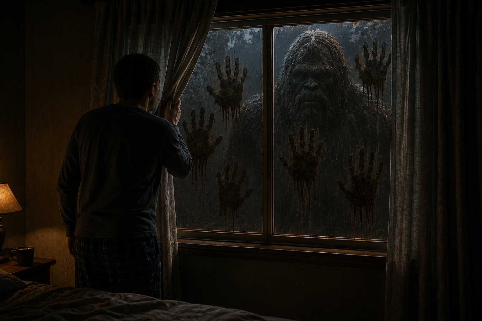 Editorial recreation of the Why Do Second-Story Windows Get Muddy Handprints In Bigfoot Stories? story, image 3.