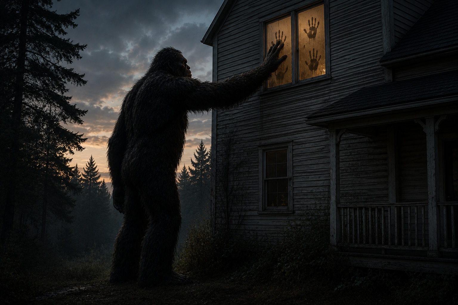 Editorial recreation of the Why Do Second-Story Windows Get Muddy Handprints In Bigfoot Stories? story, image 4.