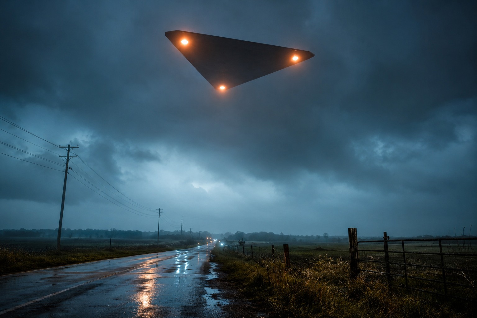 Editorial recreation for Why Do Triangle UFO Reports Mention Three Lights?, image 1.