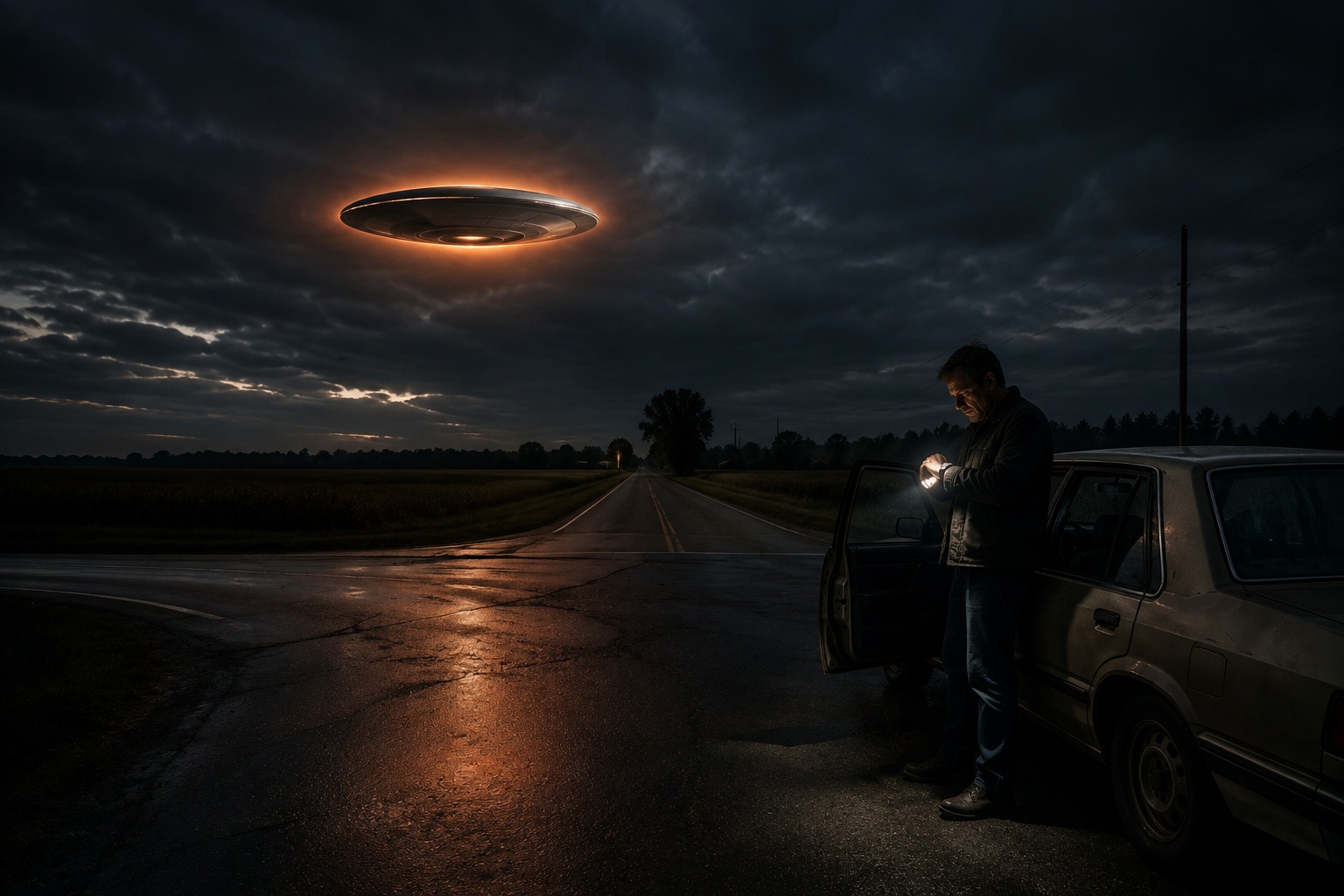 Editorial recreation of the Why Do UFO Witnesses Find Their Watches Stopped After Orange Orbs? story, image 3.