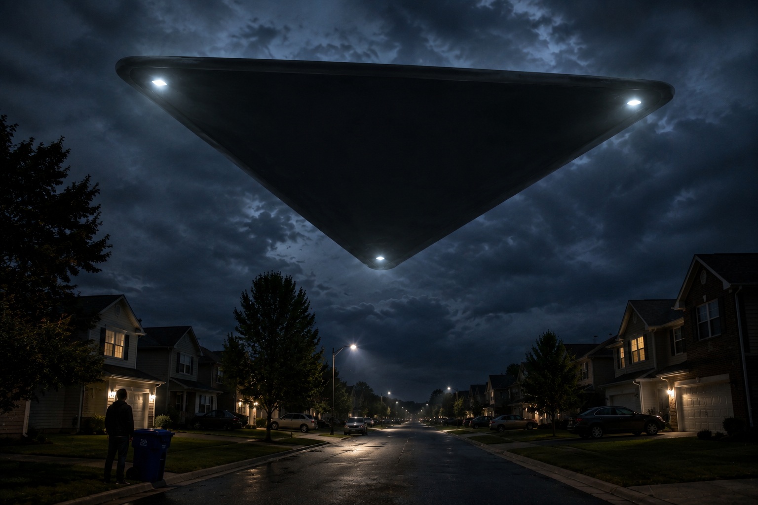 Editorial recreation for Why Do UFOs Look Like Silent Lights Over Neighborhoods?, image 3.