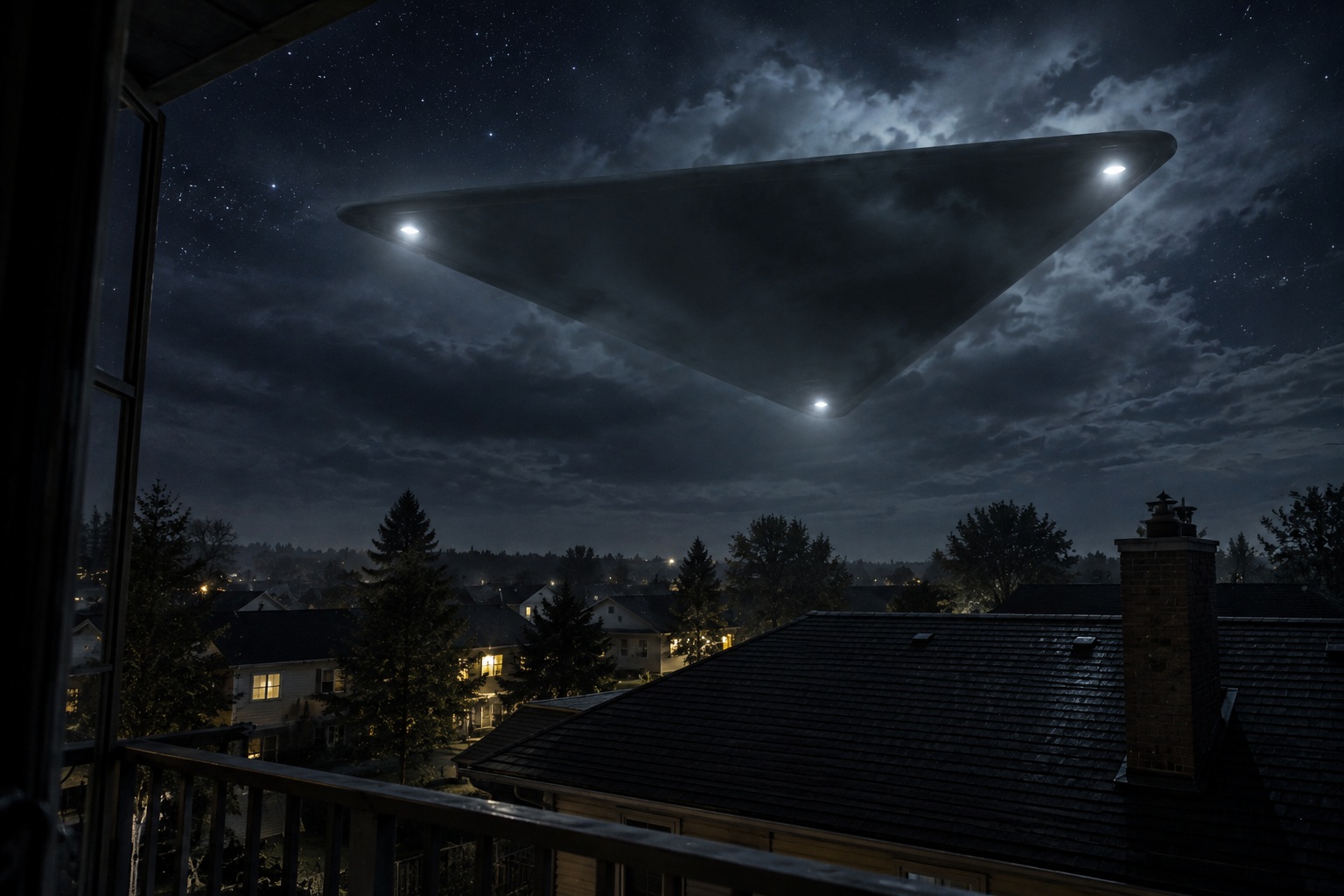 Editorial recreation for Why Do UFOs Look Like Silent Lights Over Neighborhoods?, image 4.