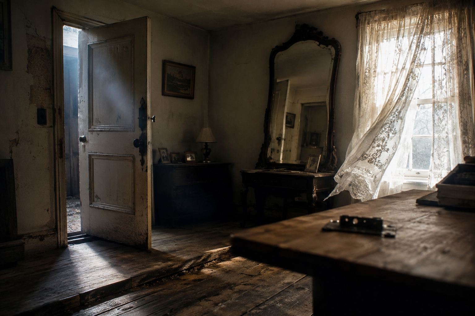 Premium supporting visual showing old-house mechanics behind strange room events